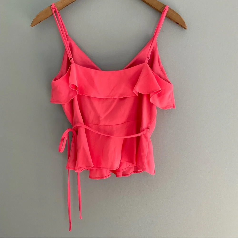 Pink Lily, coral ruffled croptop, EUC - Picture 3 of 5